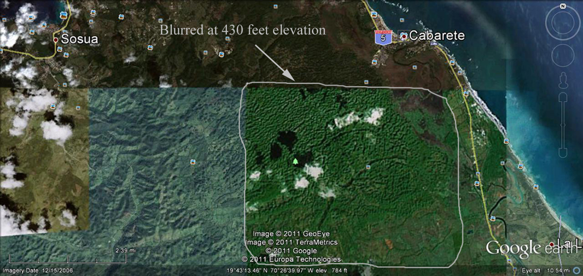 Blurred area south of Carabete, DR